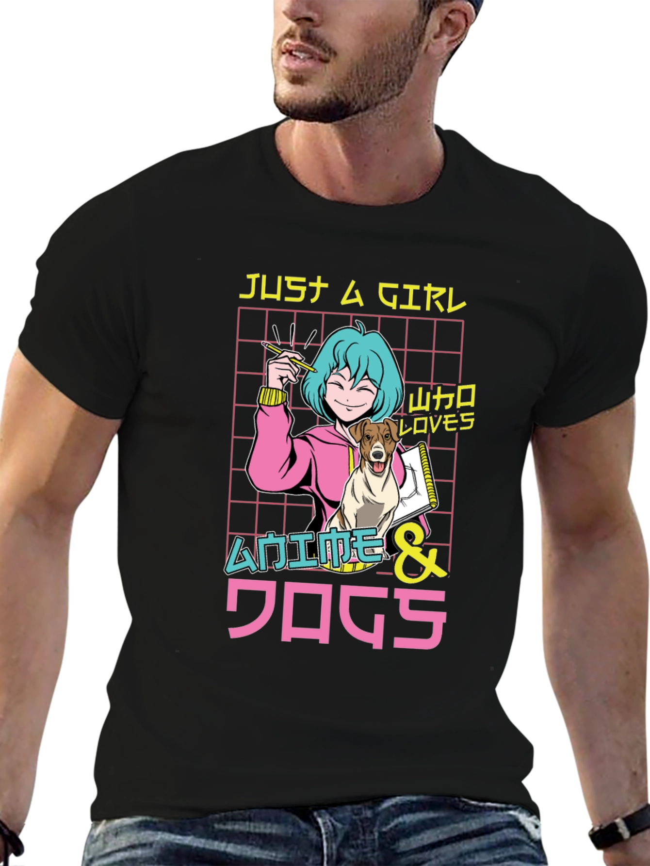 Anime & Dogs T-Shirt Just A Girl Who Loves