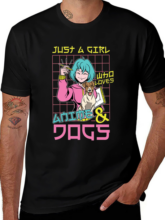 Anime & Dogs T-Shirt Just A Girl Who Loves