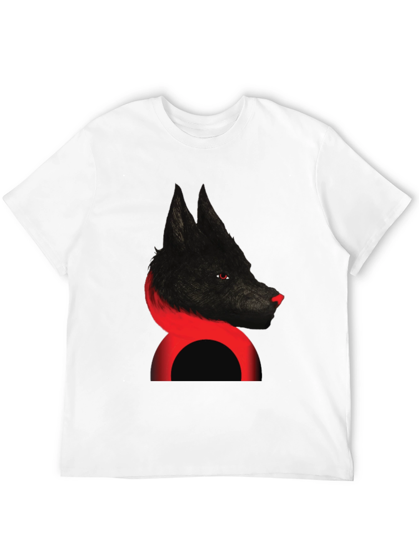 Wolf Graphic Tee - Mens Black Cotton Blend T-Shirt