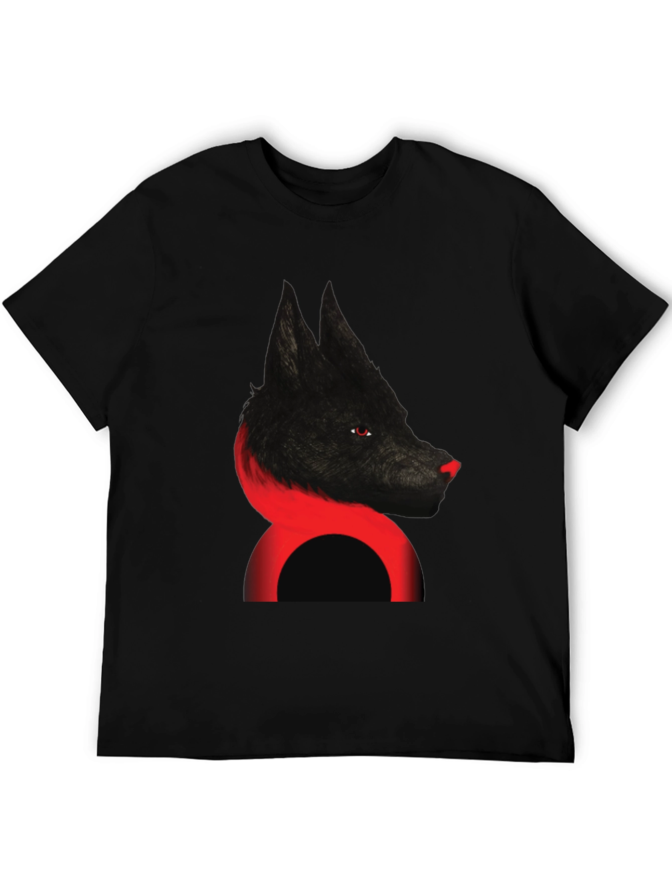 Wolf Graphic Tee - Mens Black Cotton Blend T-Shirt