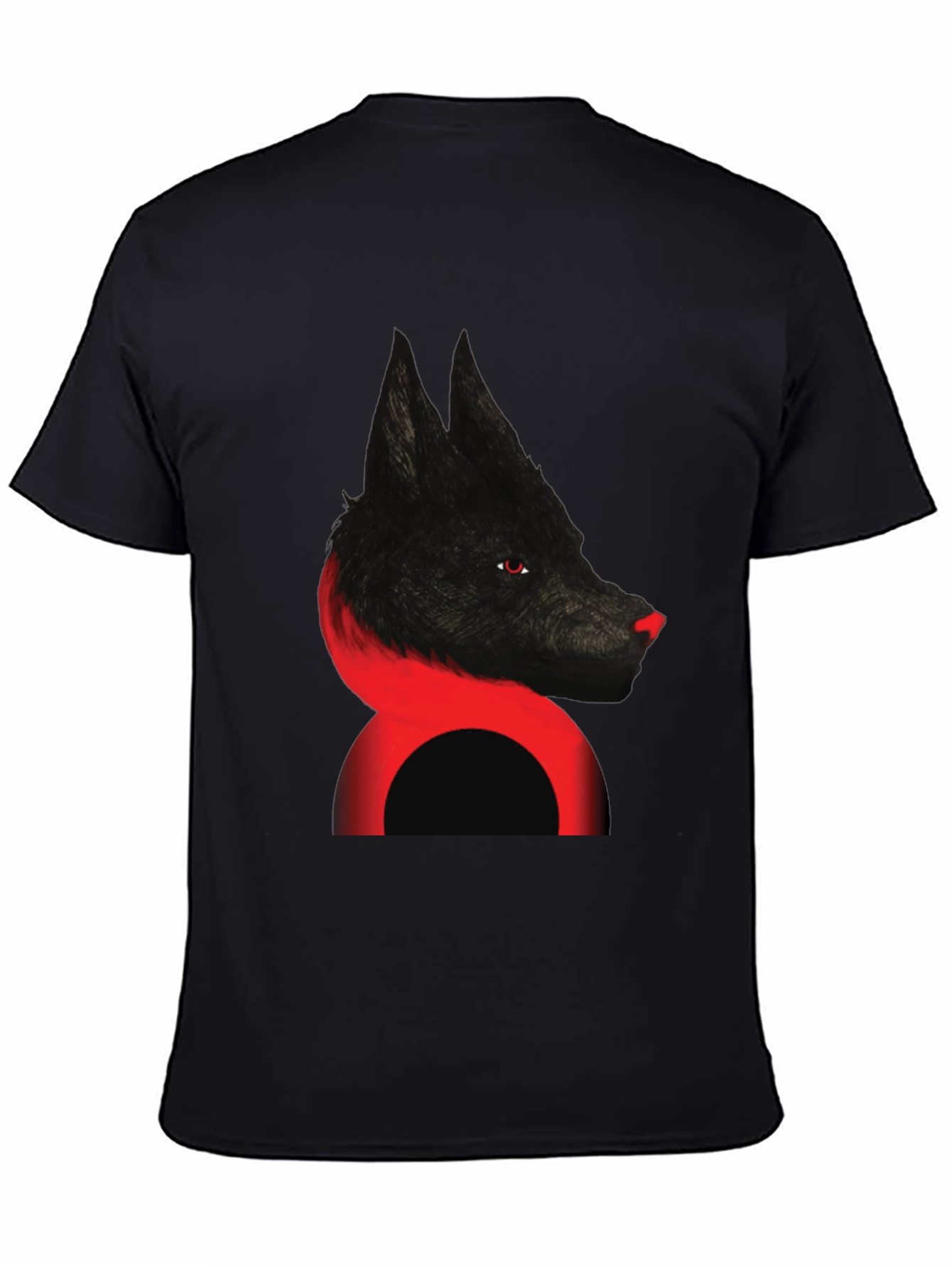 Wolf Graphic Tee - Mens Black Cotton Blend T-Shirt