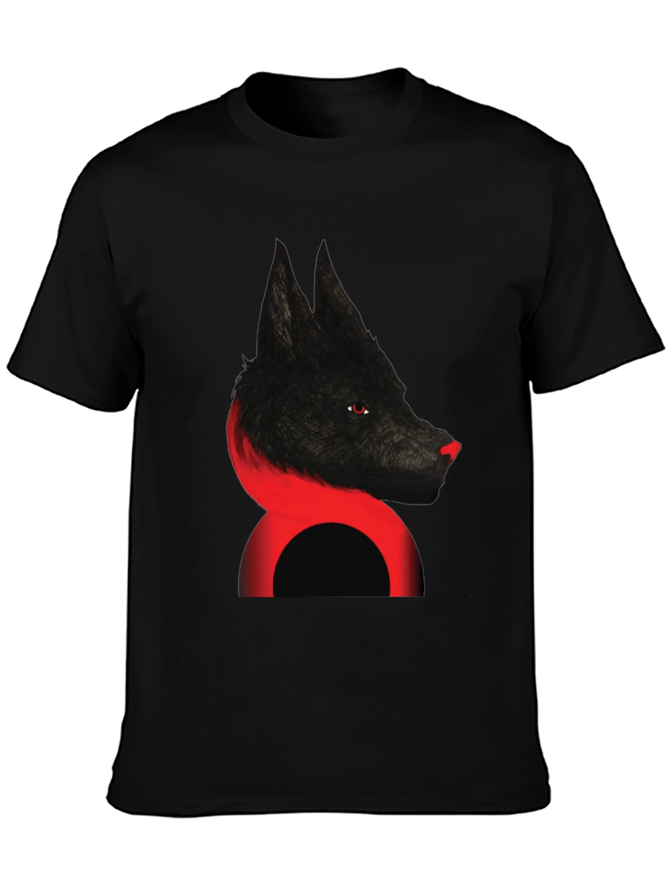 Wolf Graphic Tee - Mens Black Cotton Blend T-Shirt