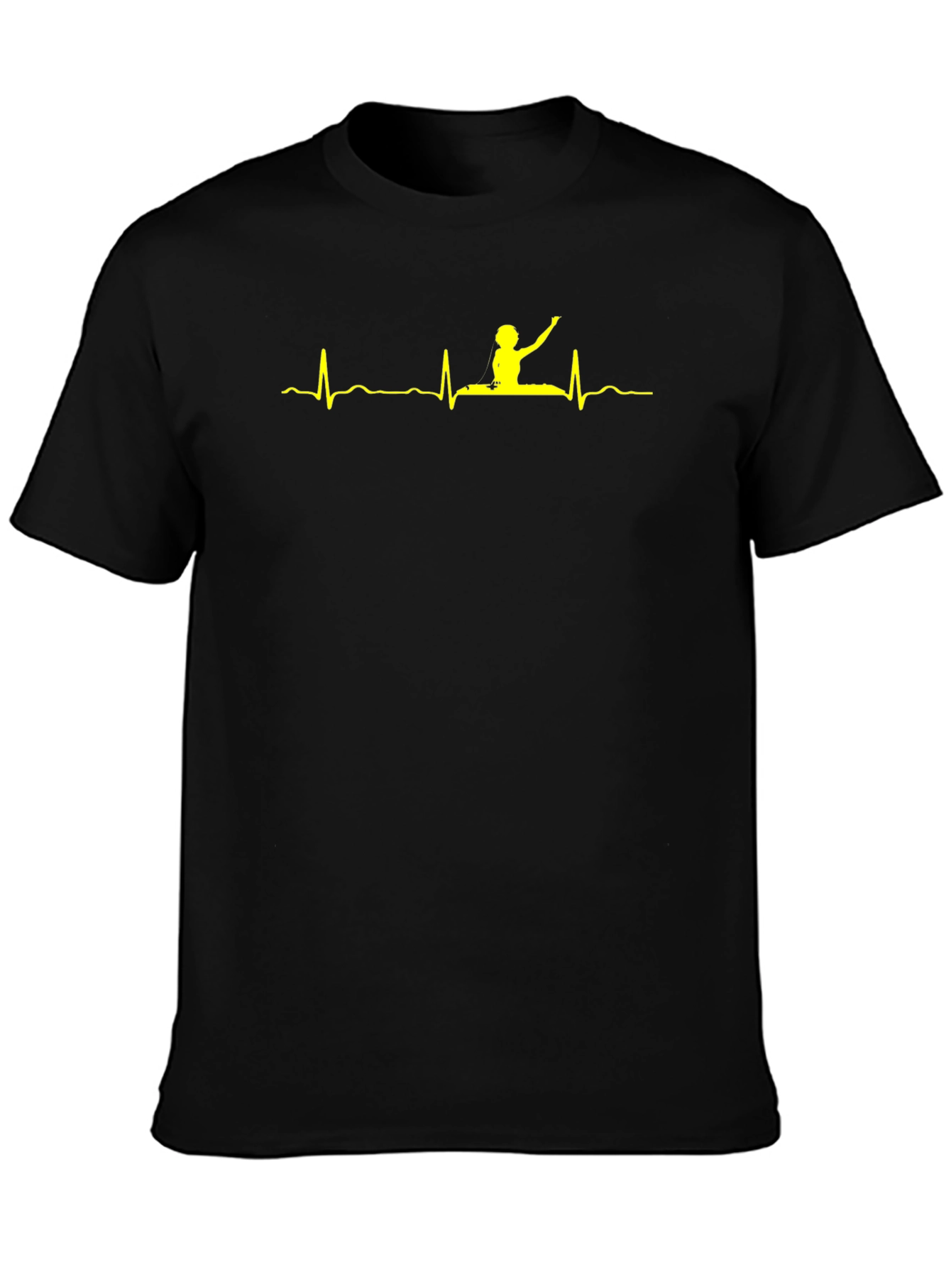 Yoga Heartbeat Tee - Black Cotton