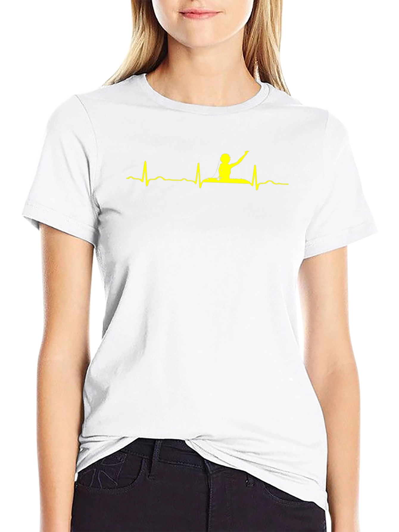 Yoga Heartbeat Tee - Black Cotton