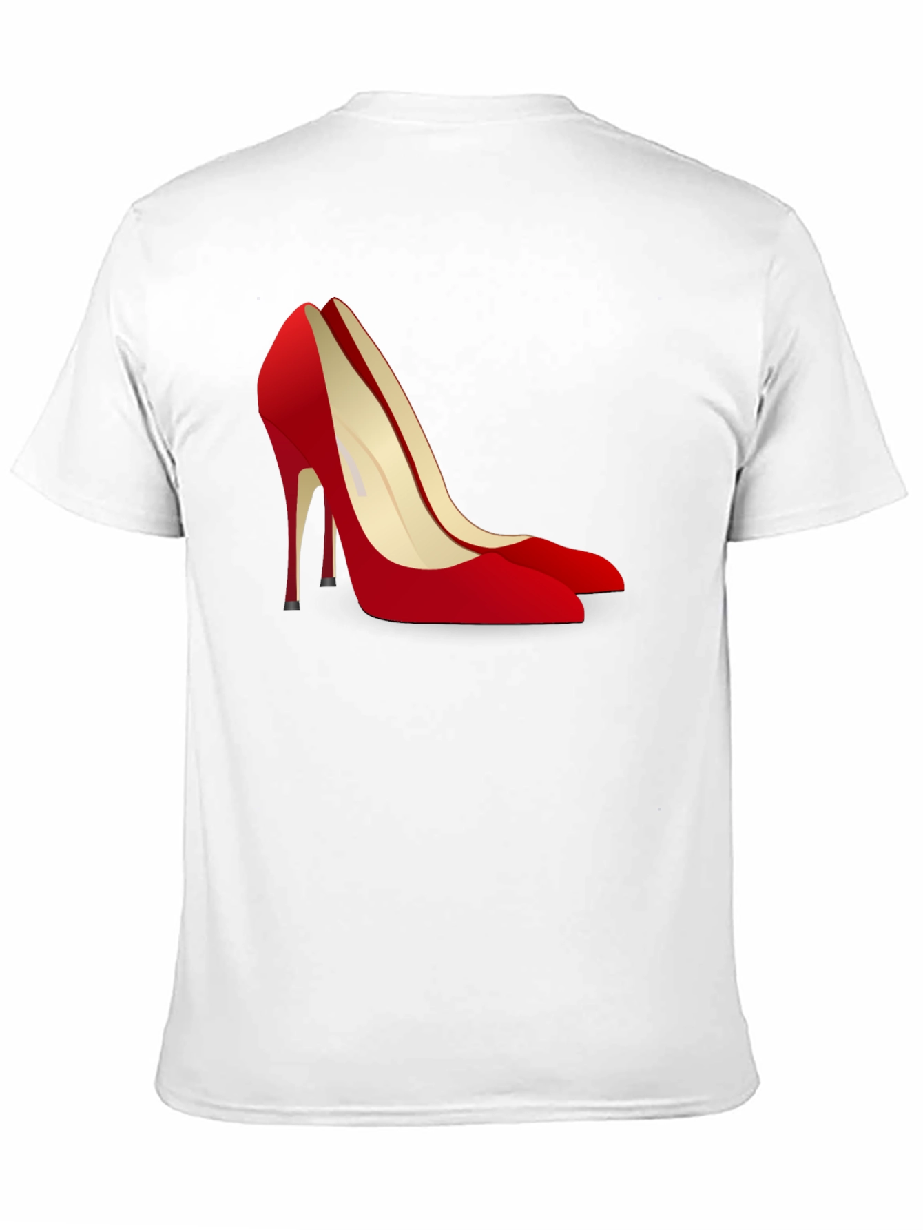 Black T-Shirt with Red High Heel Shoe Design