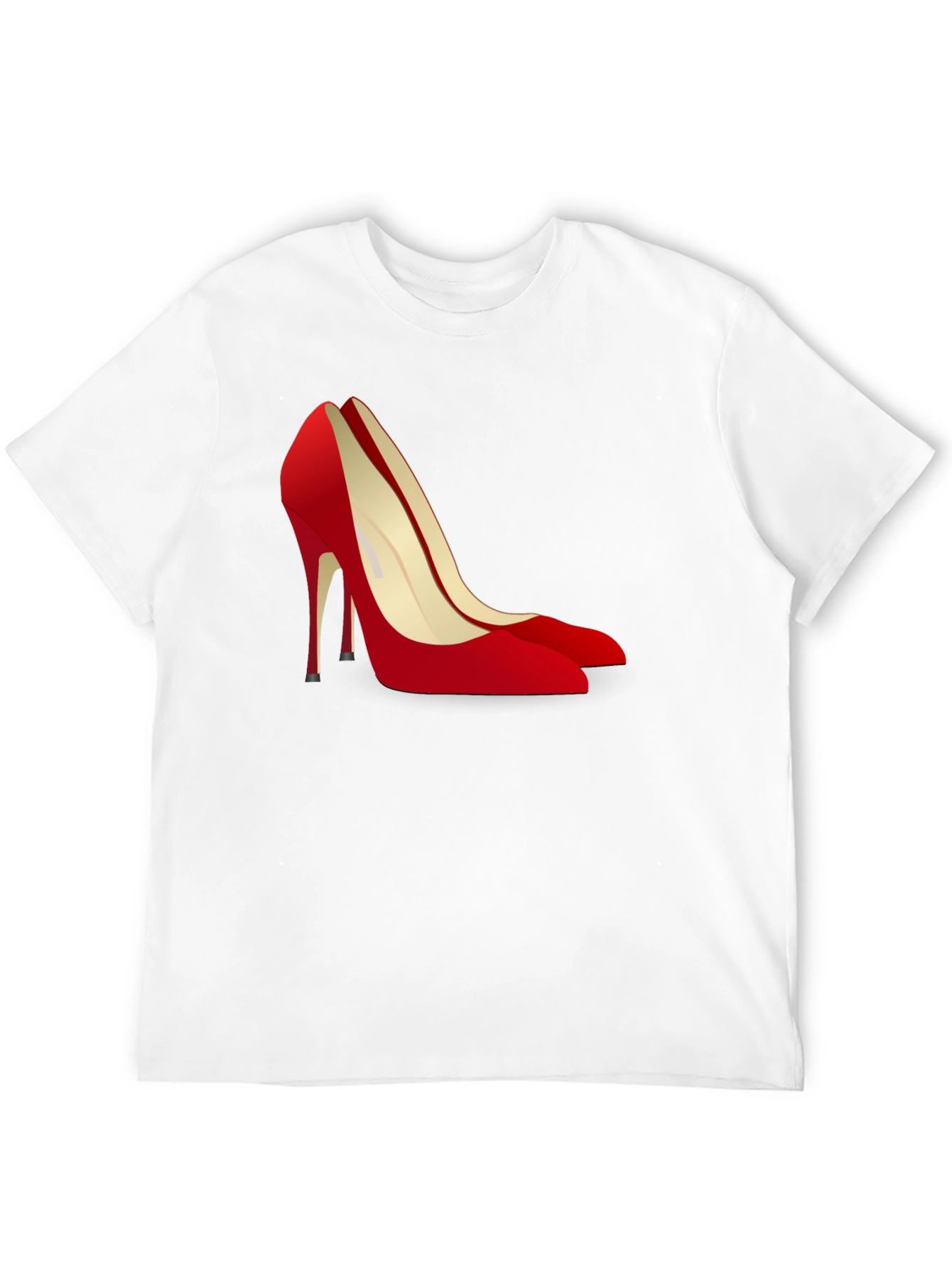 Black T-Shirt with Red High Heel Shoe Design