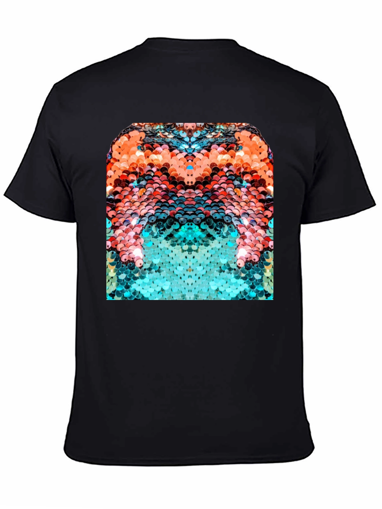Abstract Sequin Graphic T-Shirt - Black