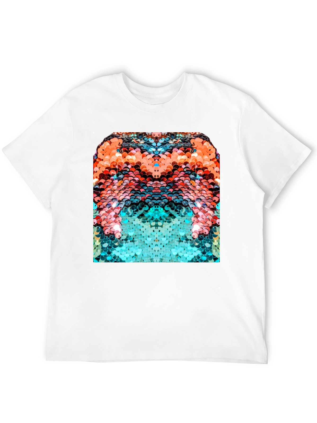 Abstract Sequin Graphic T-Shirt - Black