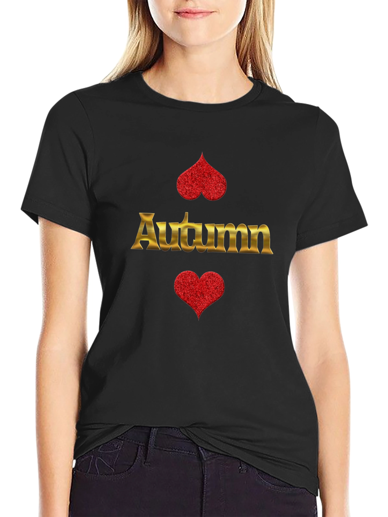 Autumn Heart Graphic Print T-Shirt