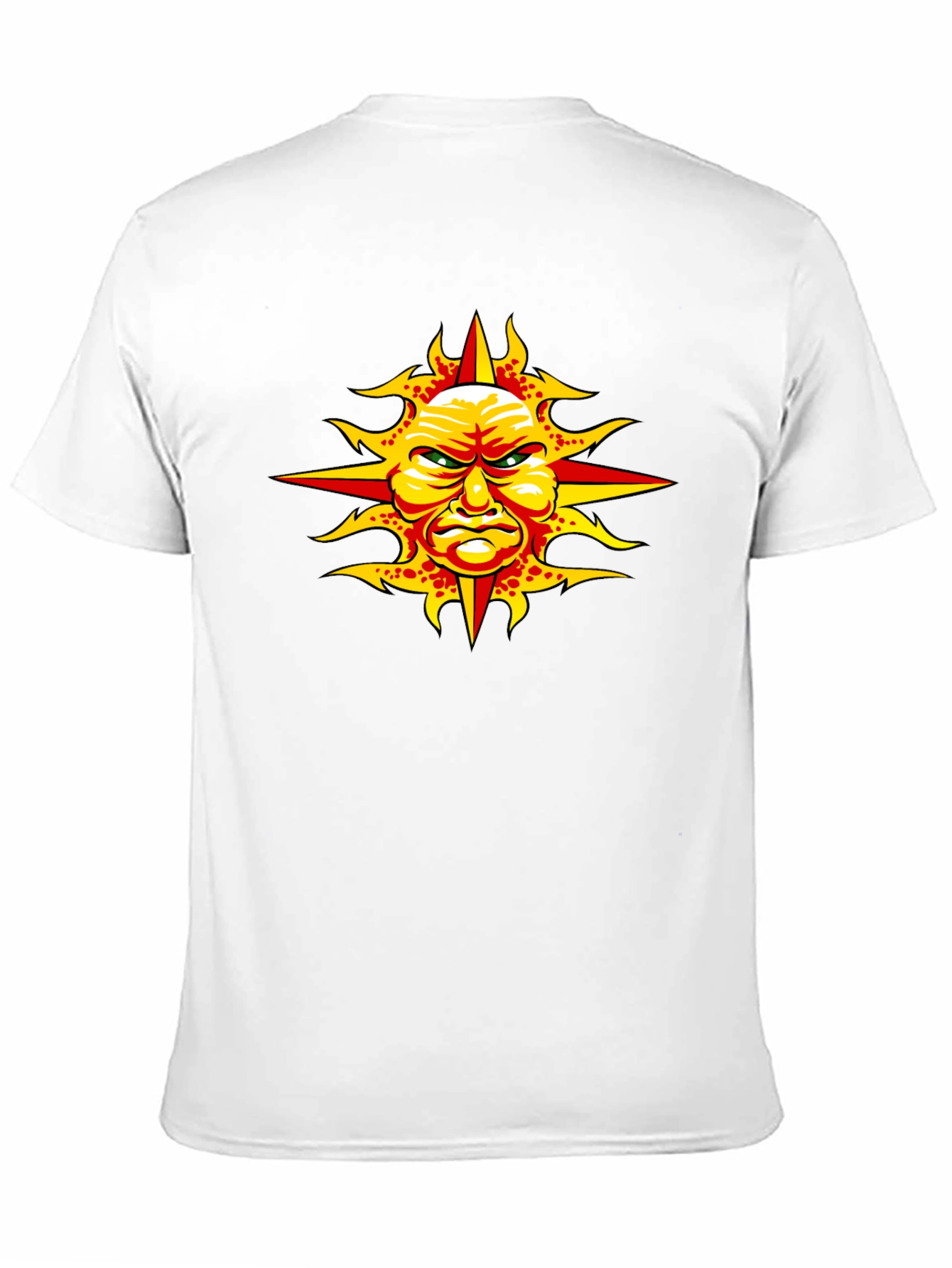 Angry Sun Graphic Tee - Unique Design Black T-Shirt
