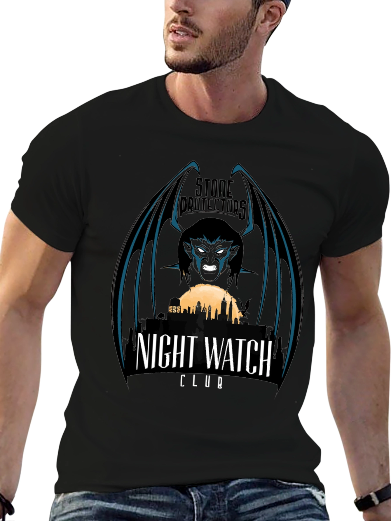 Stone Protectors Night Watch Club Black T-Shirt