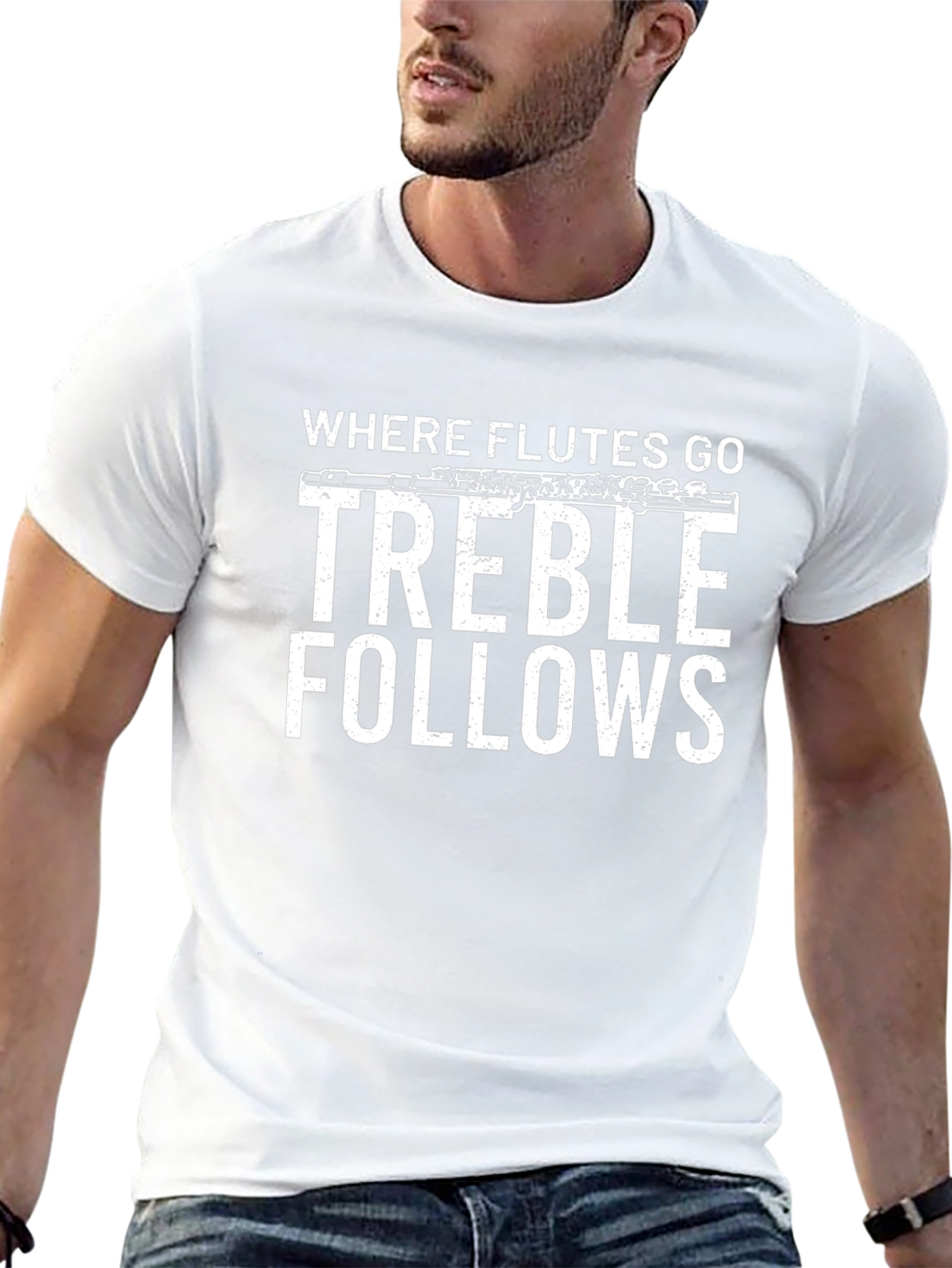 Where Flutes Go Treble Follows Black T-Shirt