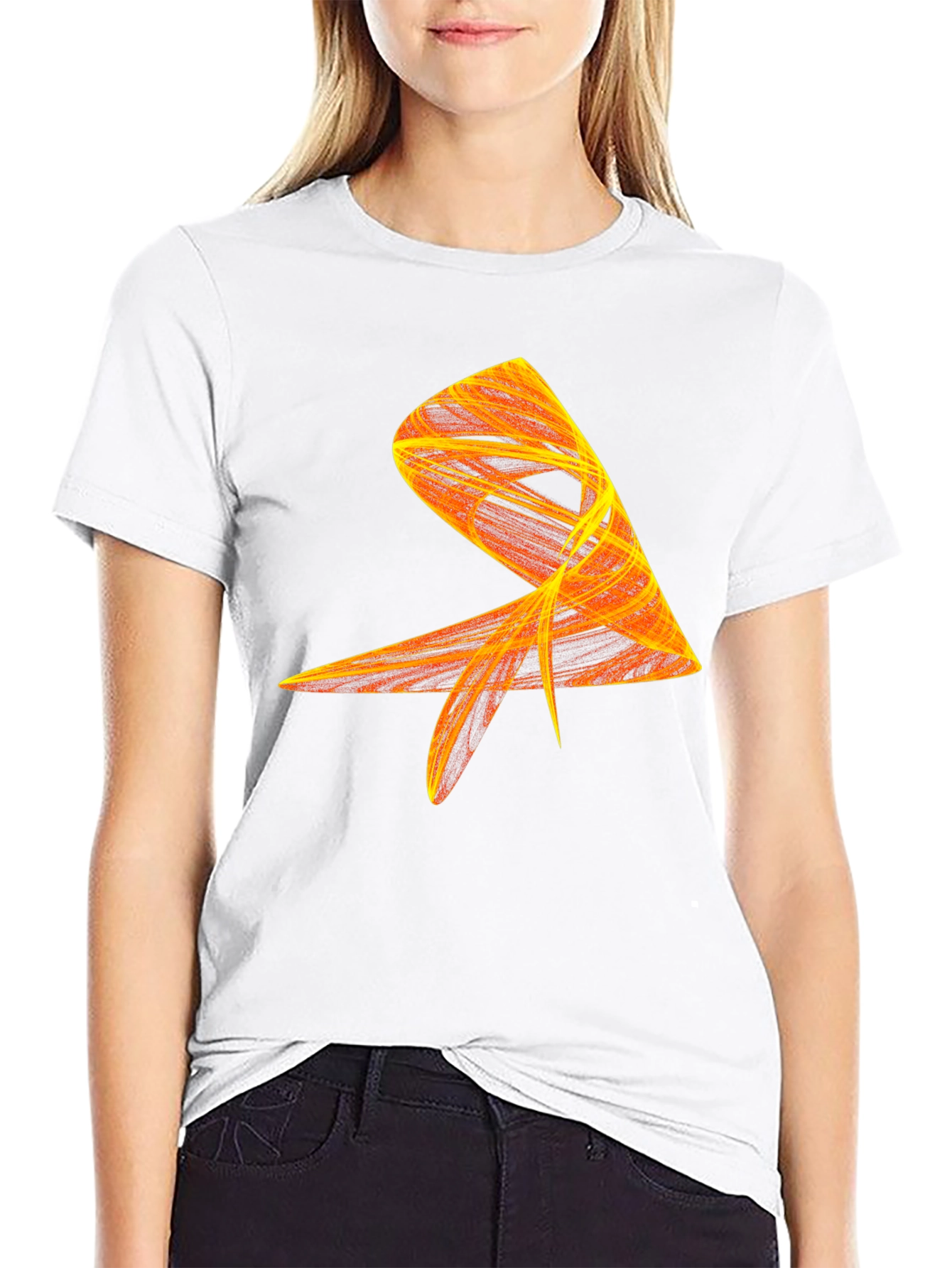 Abstract Flame Graphic Black Tee - Modern Art Shirt