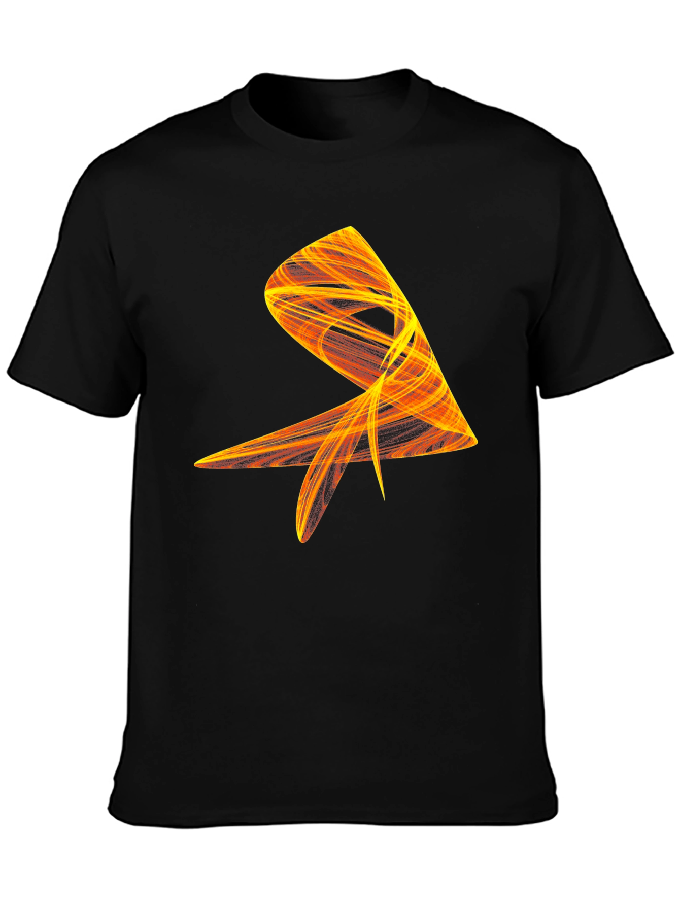 Abstract Flame Graphic Black Tee - Modern Art Shirt