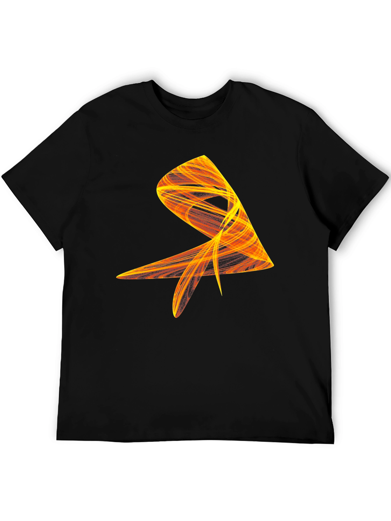 Abstract Flame Graphic Black Tee - Modern Art Shirt