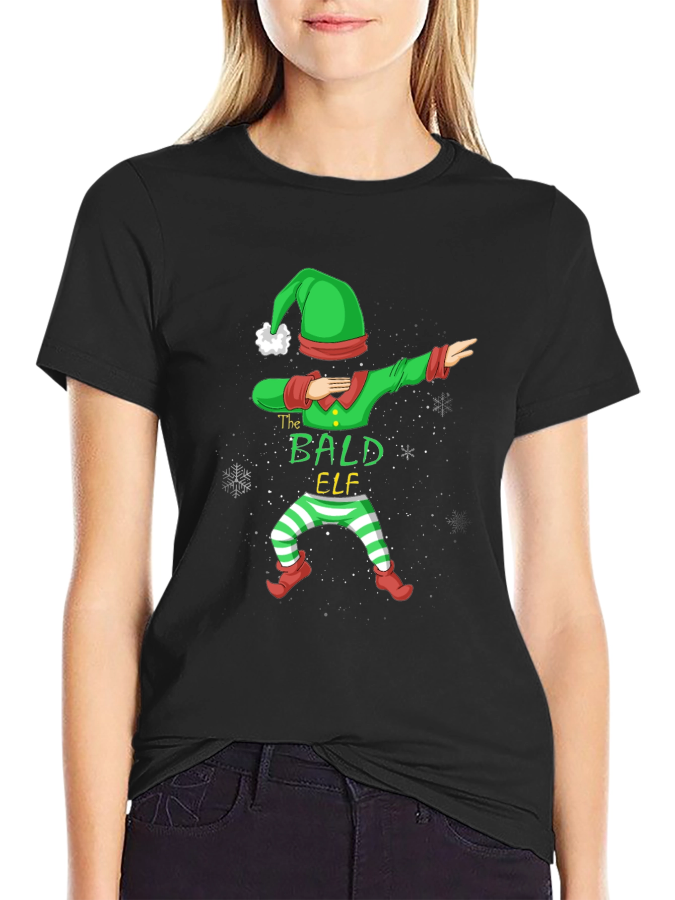 The Bald Elf Dab T-Shirt - Holiday Festive Tee