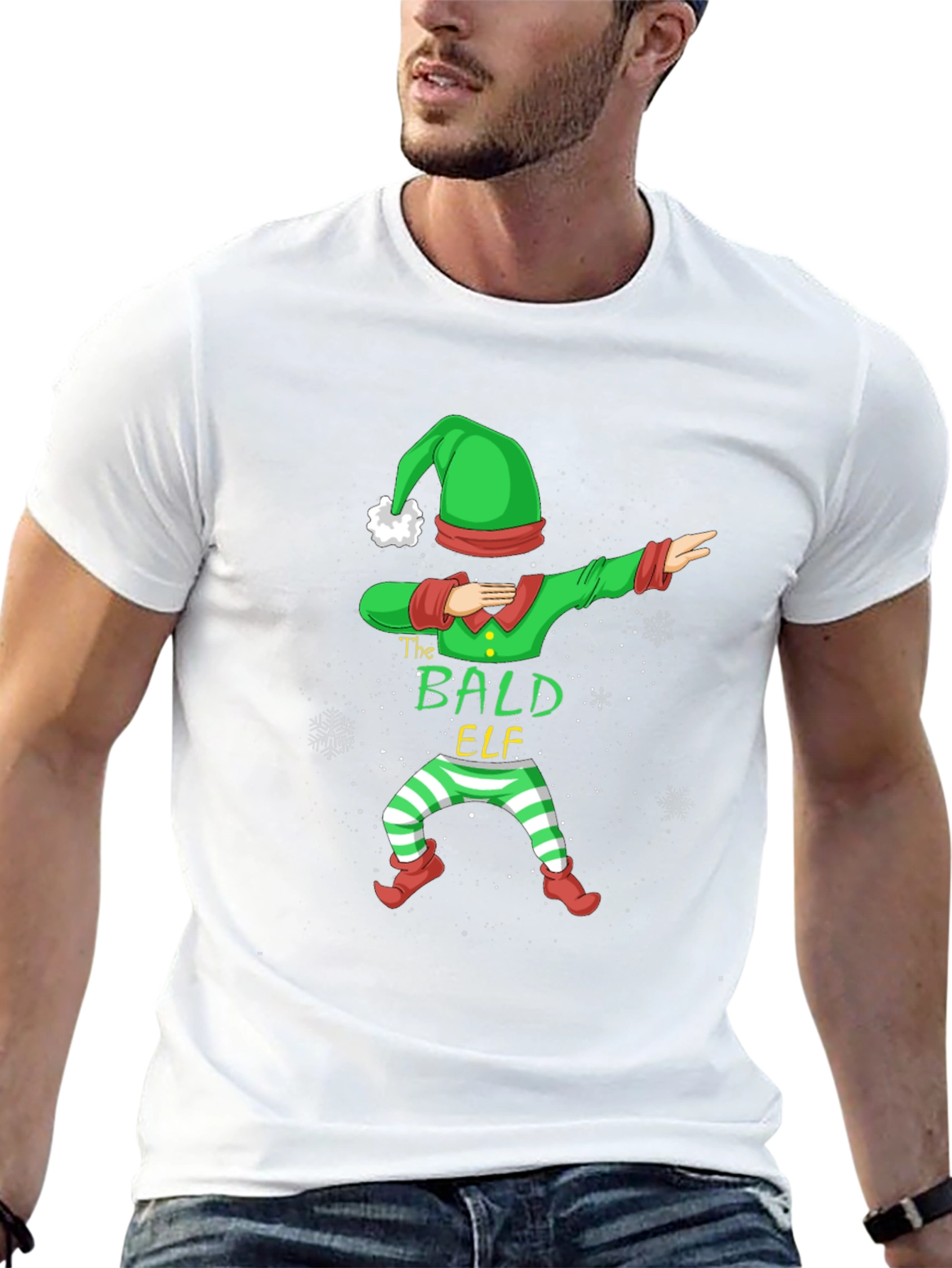 The Bald Elf Dab T-Shirt - Holiday Festive Tee