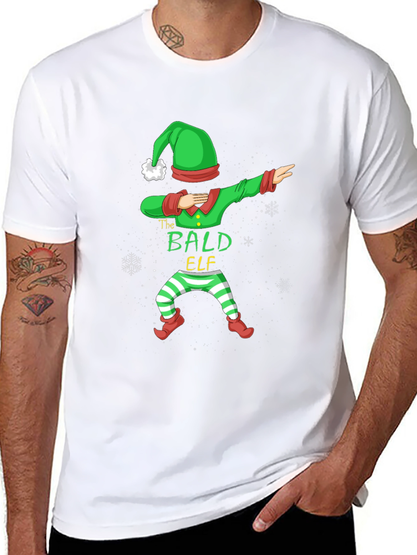 The Bald Elf Dab T-Shirt - Holiday Festive Tee