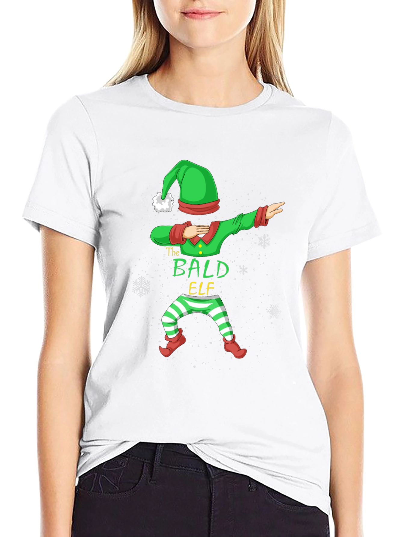 The Bald Elf Dab T-Shirt - Holiday Festive Tee