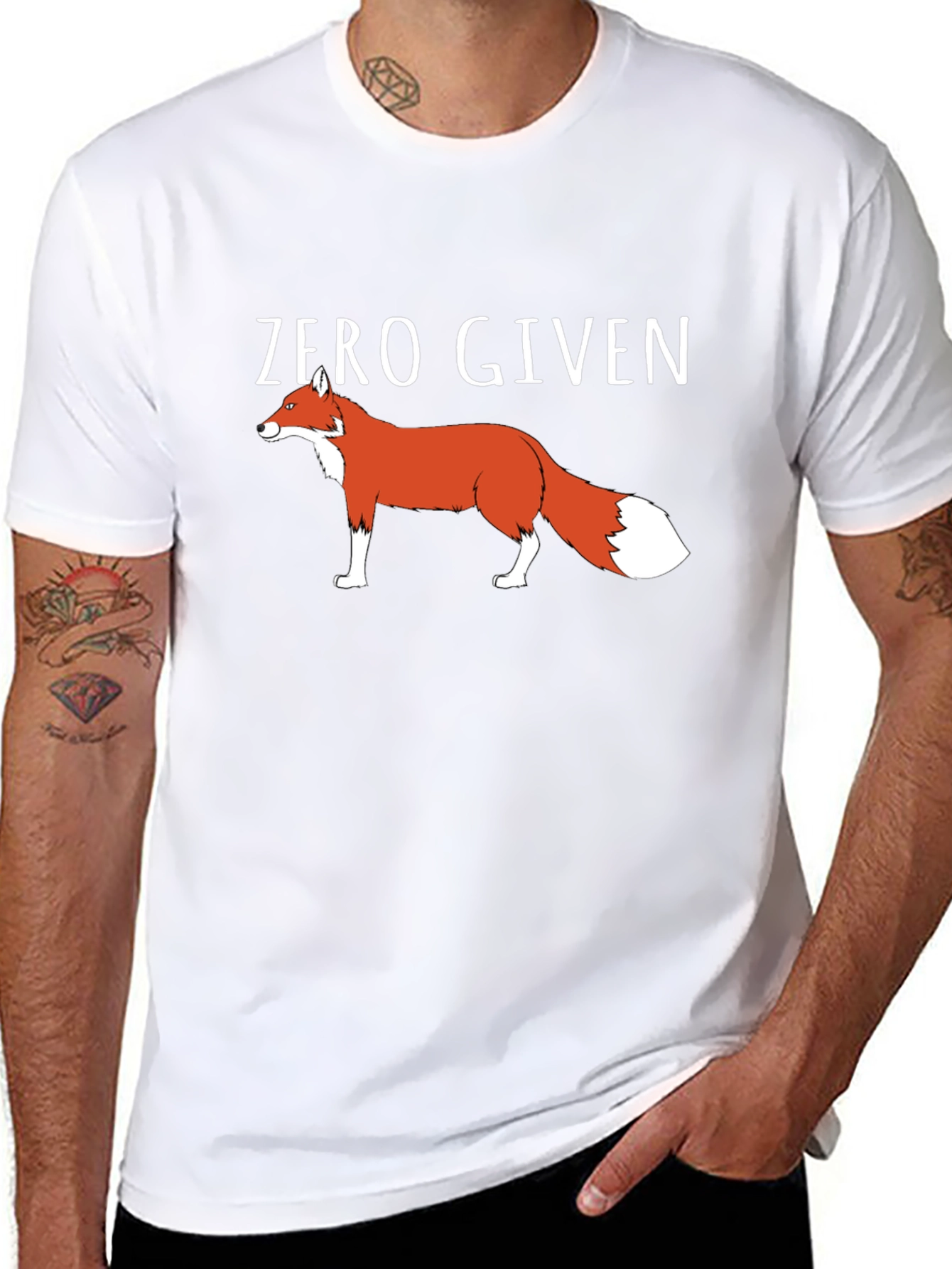 Zero Given Fox Graphic Tee - Mens Black T-Shirt