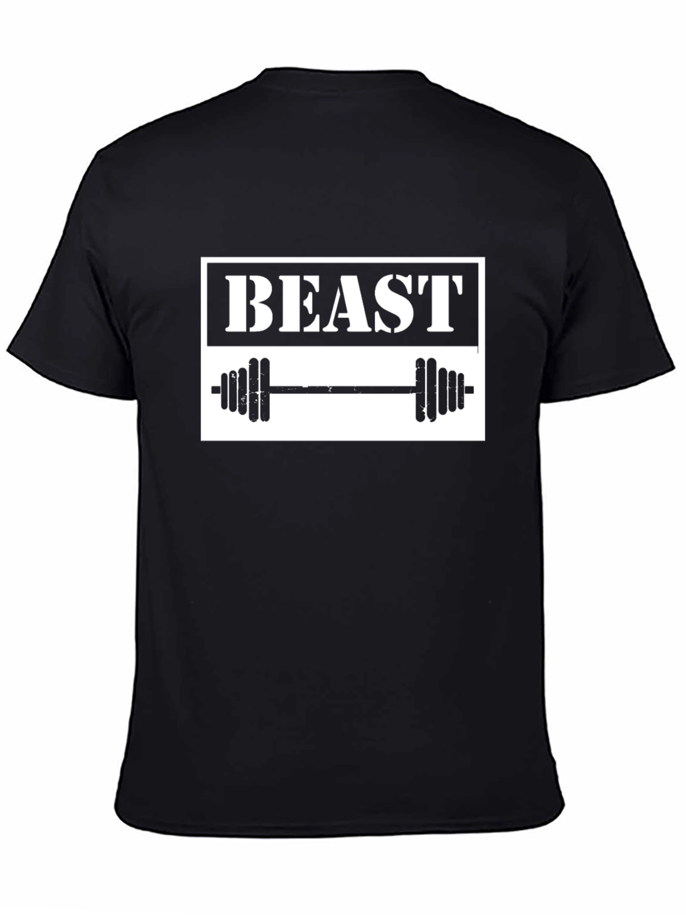 Beast Mode Black T-Shirt with Barbell Graphic