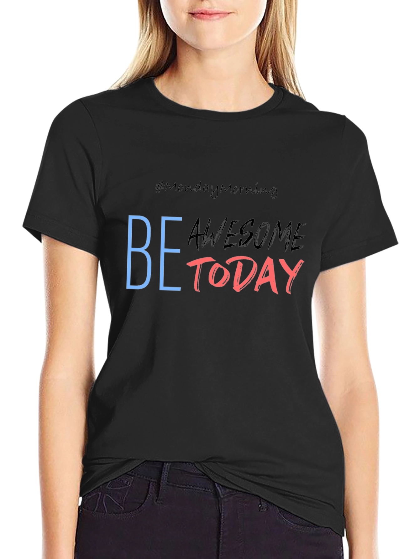 Be Awesome Today Graphic Tee - Black Casual T-Shirt