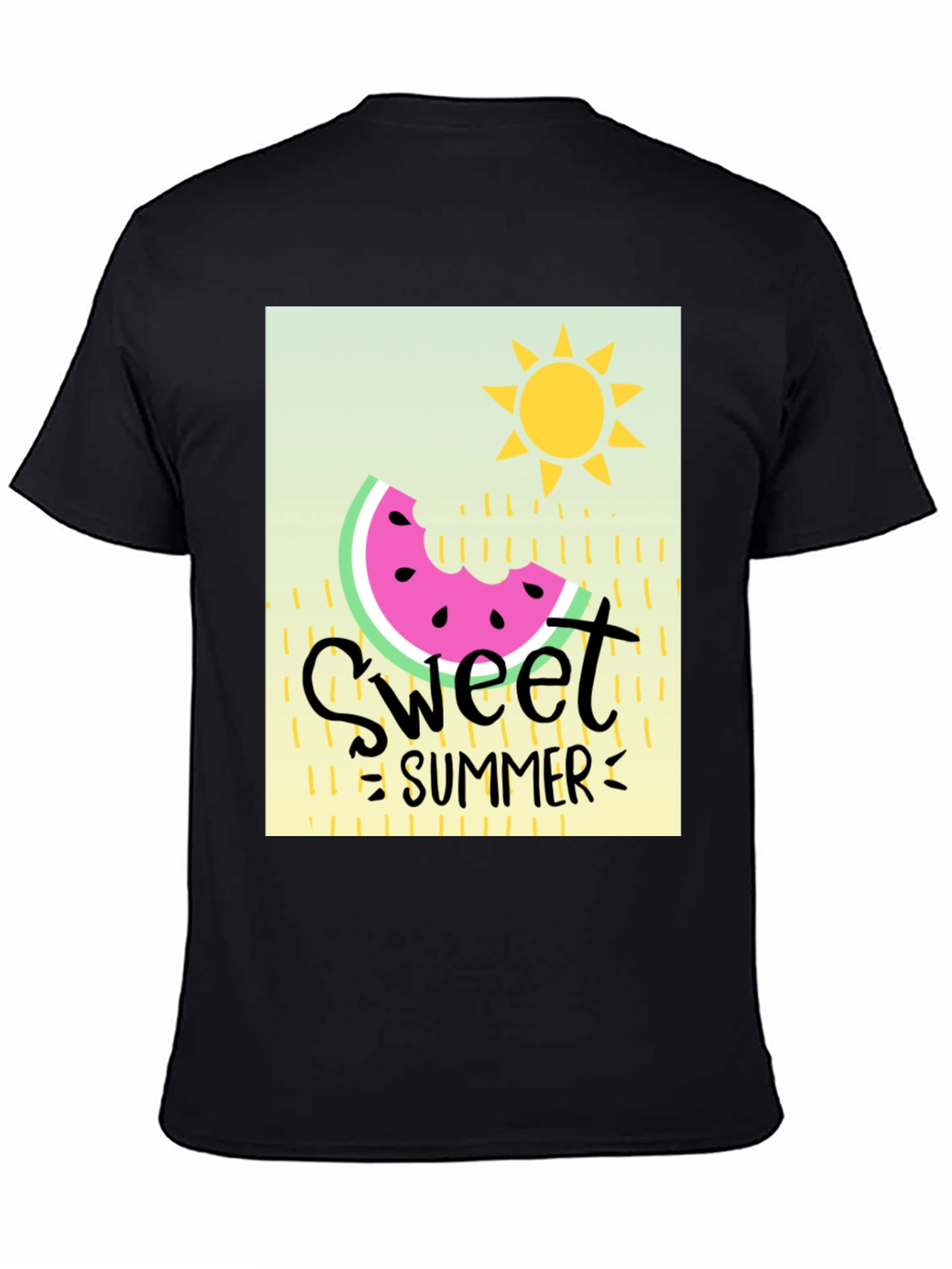 Sweet Summer Graphic Tee - Black Cotton T-Shirt