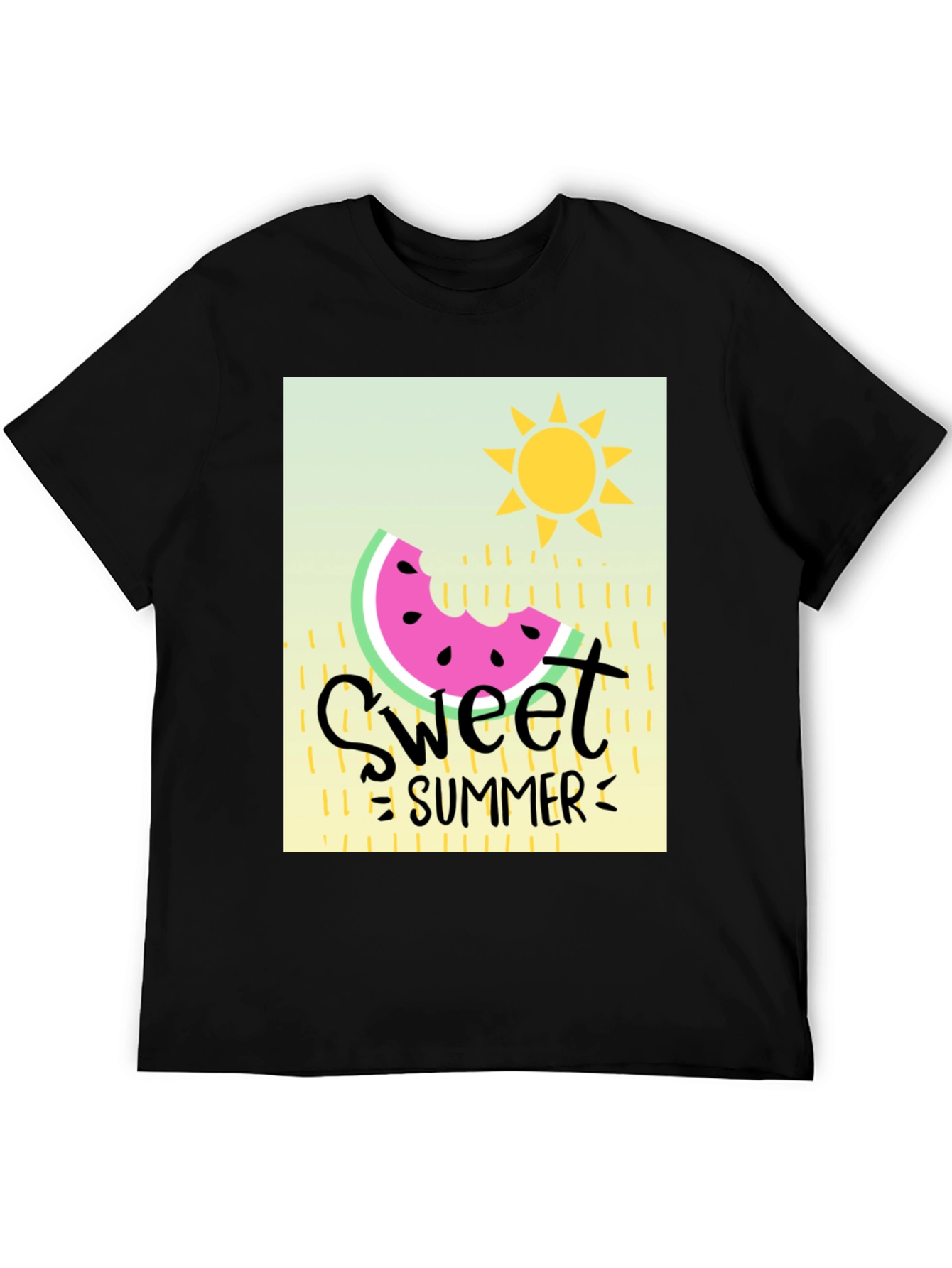 Sweet Summer Graphic Tee - Black Cotton T-Shirt