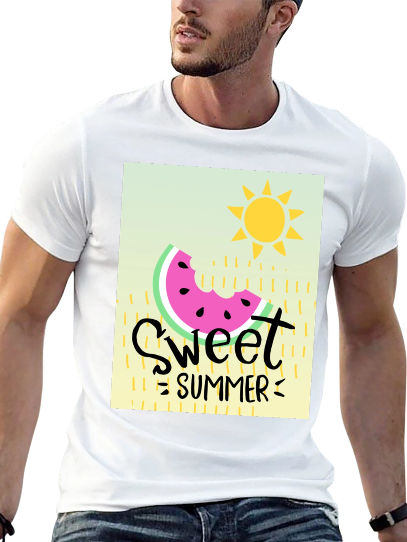 Sweet Summer Graphic Tee - Black Cotton T-Shirt