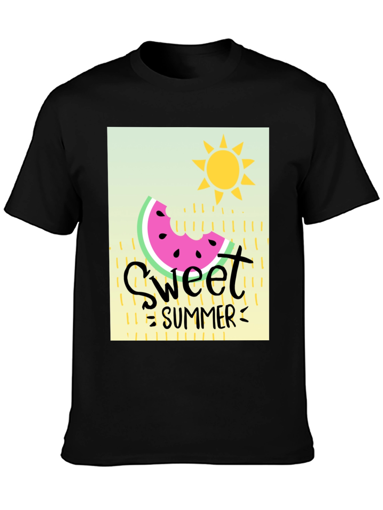 Sweet Summer Graphic Tee - Black Cotton T-Shirt