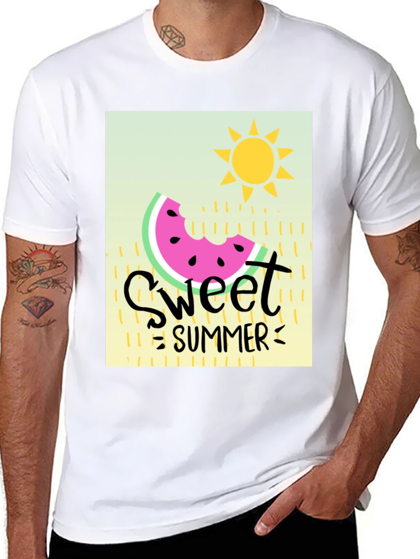 Sweet Summer Graphic Tee - Black Cotton T-Shirt