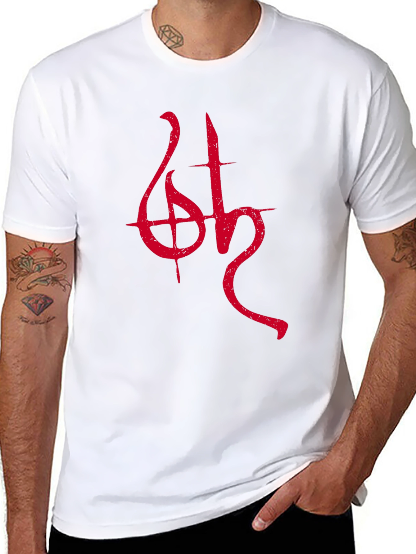 Black T-Shirt with Red Occult Symbol