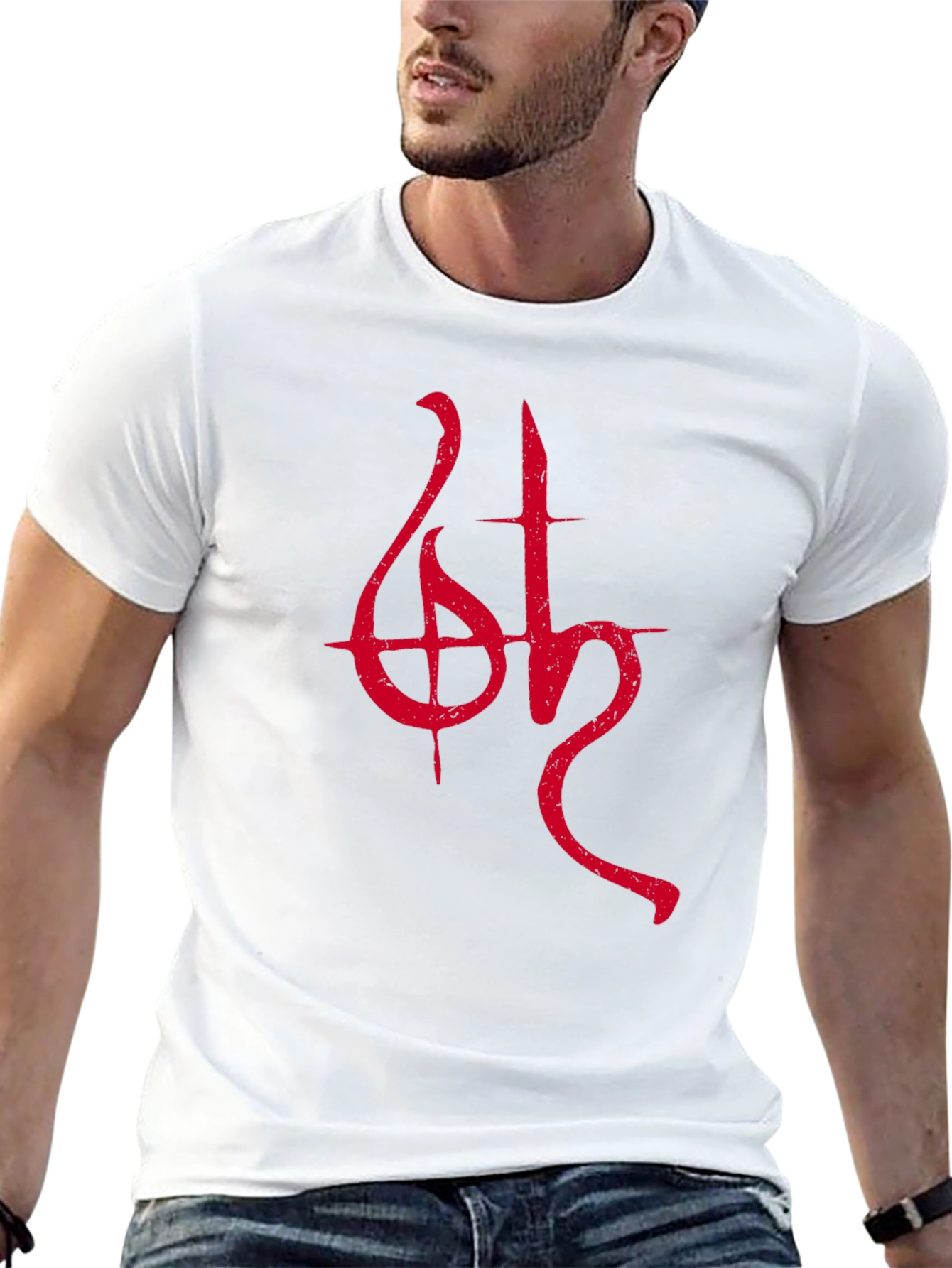 Black T-Shirt with Red Occult Symbol