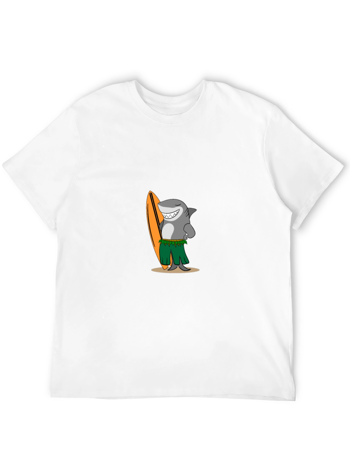 Surfing Shark Graphic Tee - Black Cotton T-Shirt