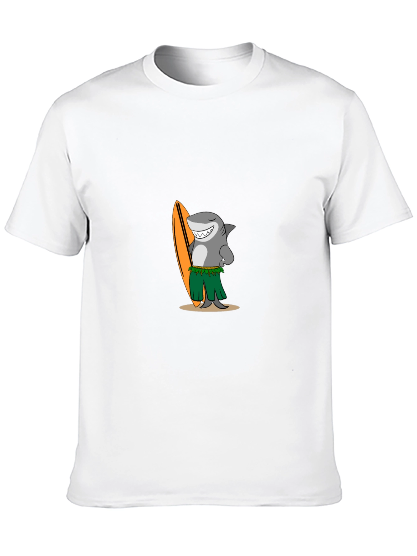 Surfing Shark Graphic Tee - Black Cotton T-Shirt