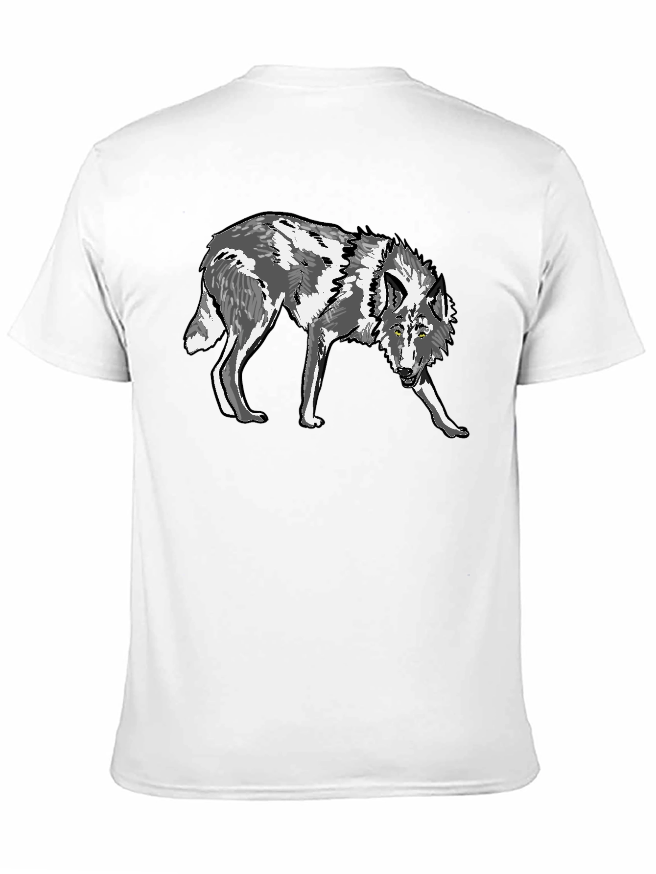 Wolf Graphic Tee - Black Cotton T-Shirt