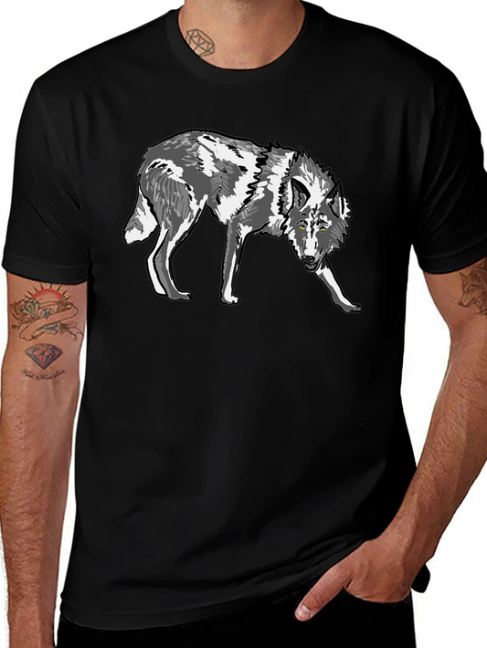 Wolf Graphic Tee - Black Cotton T-Shirt