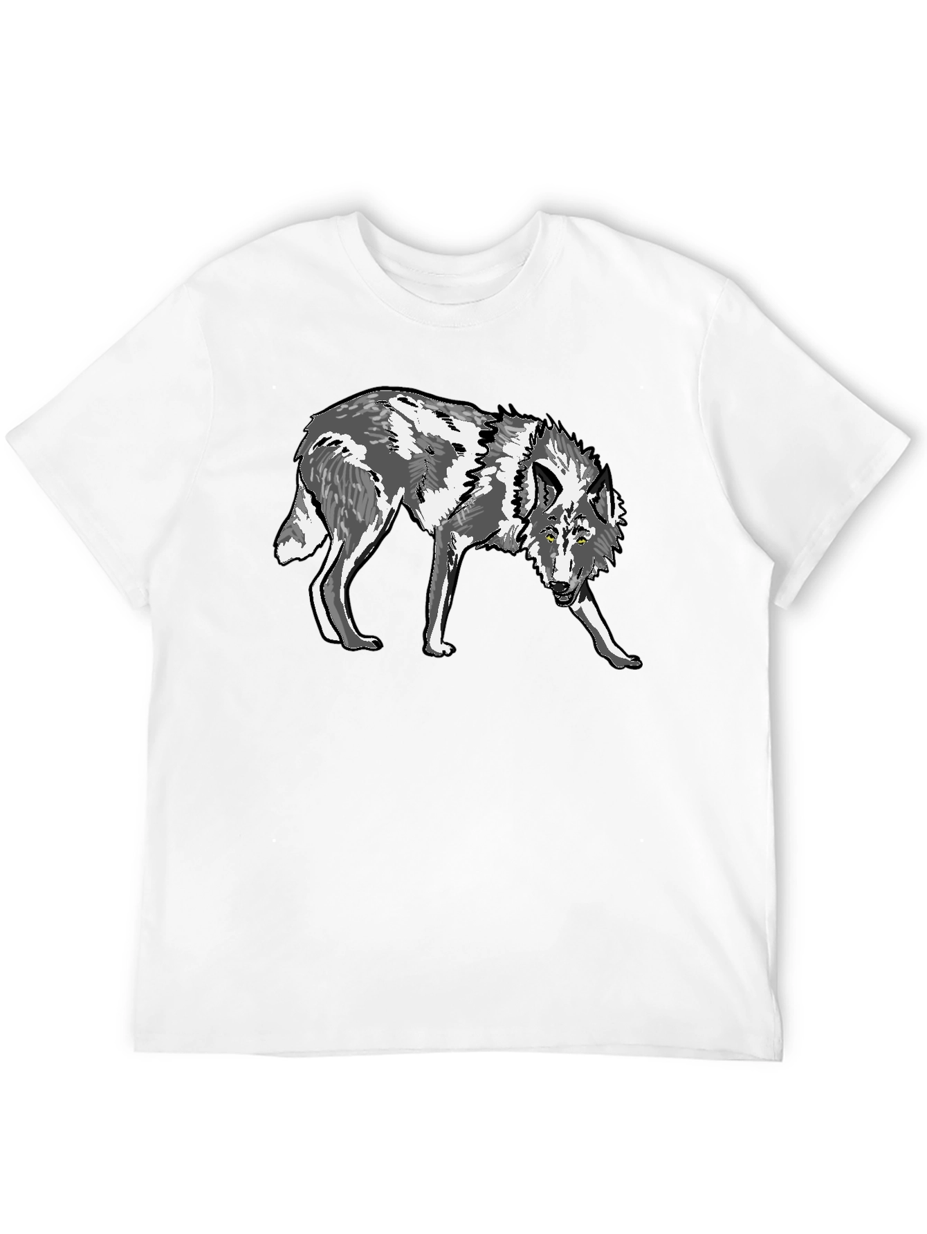 Wolf Graphic Tee - Black Cotton T-Shirt