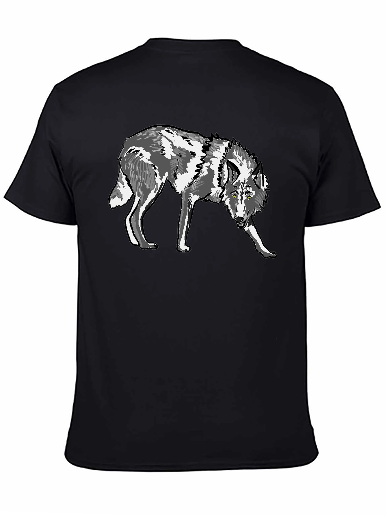 Wolf Graphic Tee - Black Cotton T-Shirt