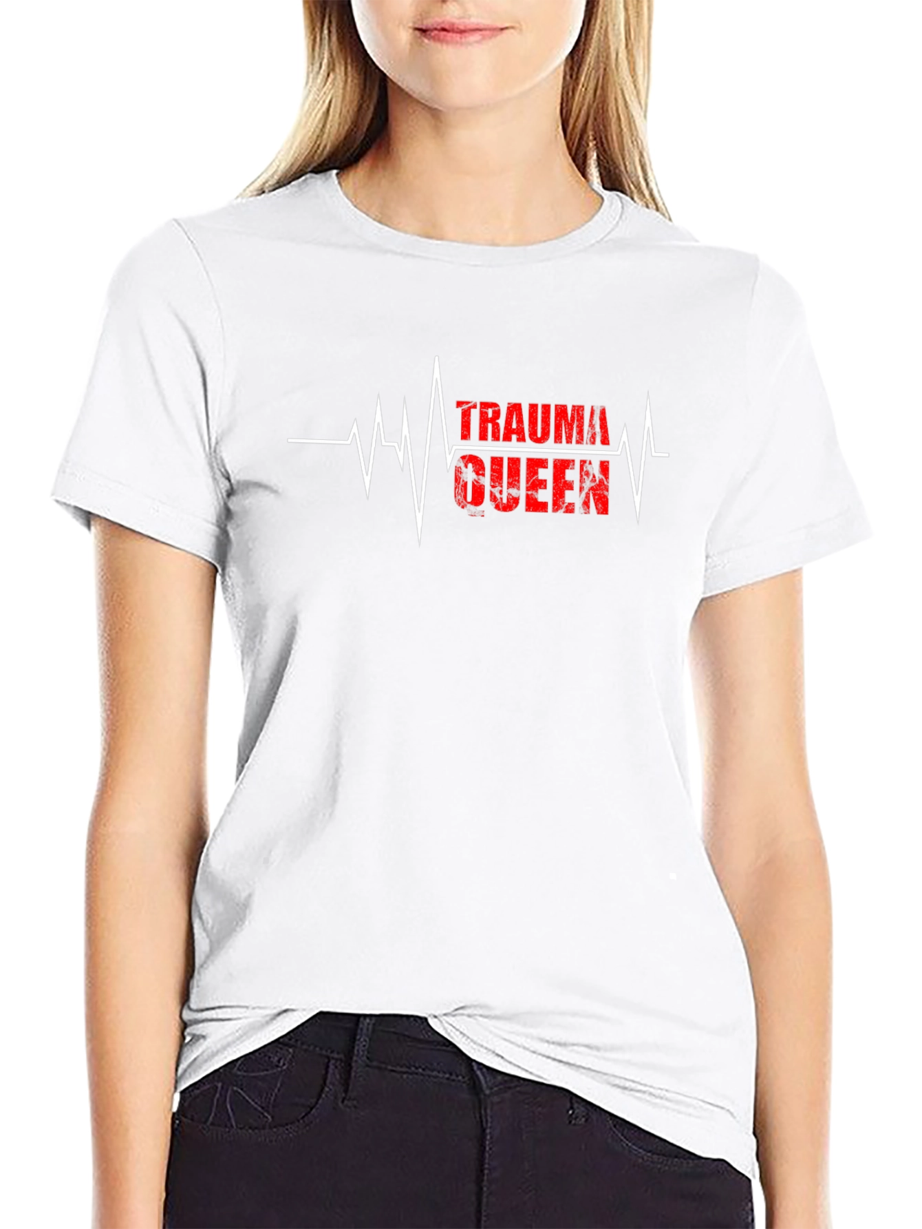 Trauma Queen Heartbeat T-Shirt - Black