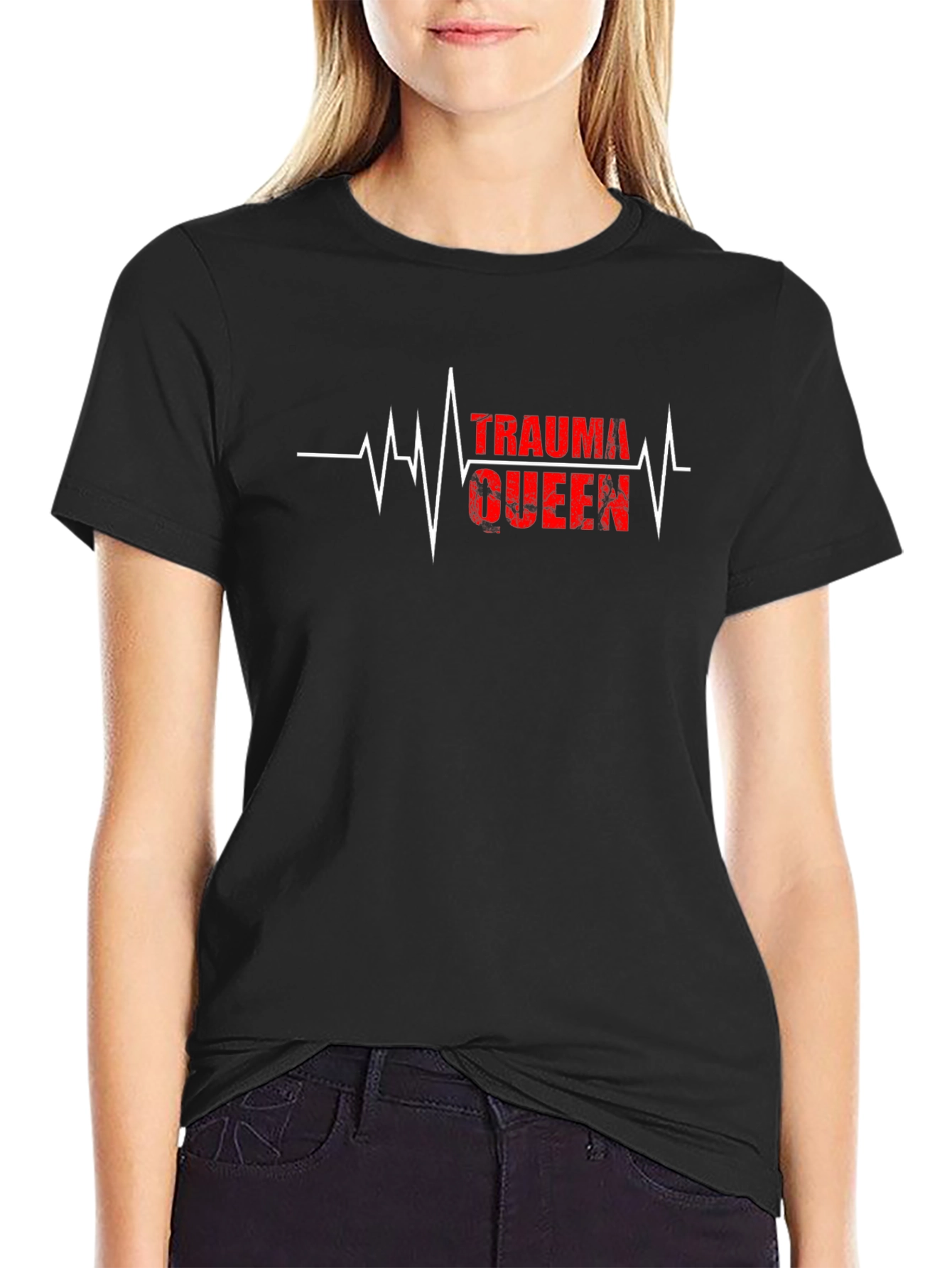 Trauma Queen Heartbeat T-Shirt - Black