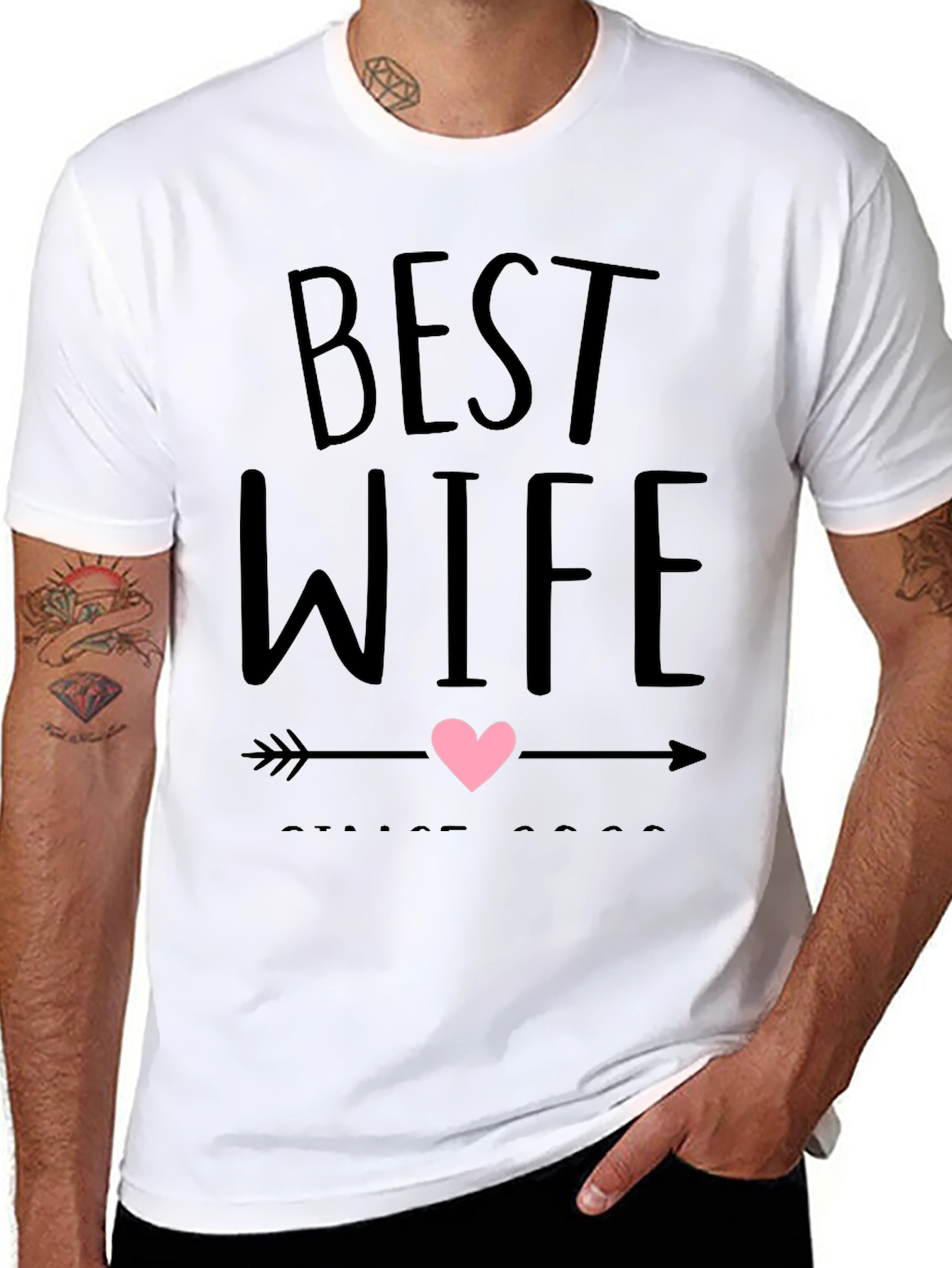 Best Wife Ever Graphic Tee - Black Crew Neck