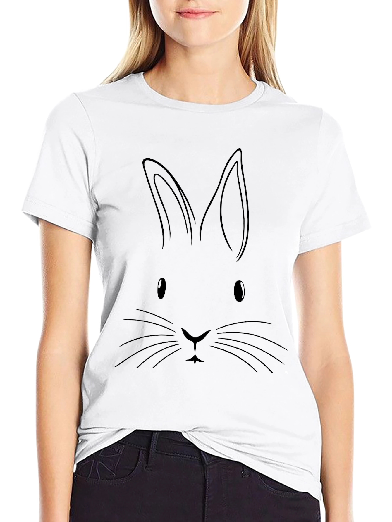 Bunny Face Graphic Tee - Easter Shirt