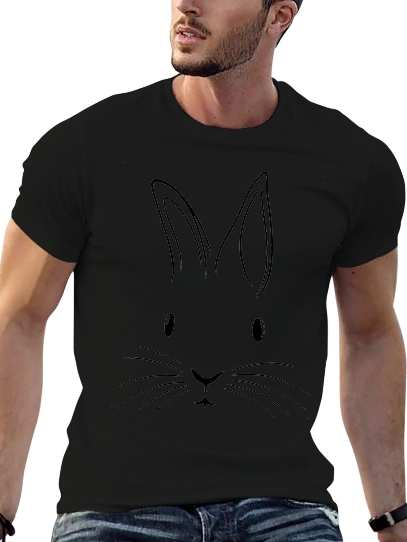 Bunny Face Graphic Tee - Easter Shirt