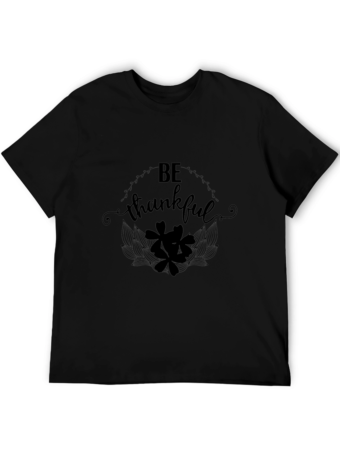 Be Thankful Black Graphic T-Shirt