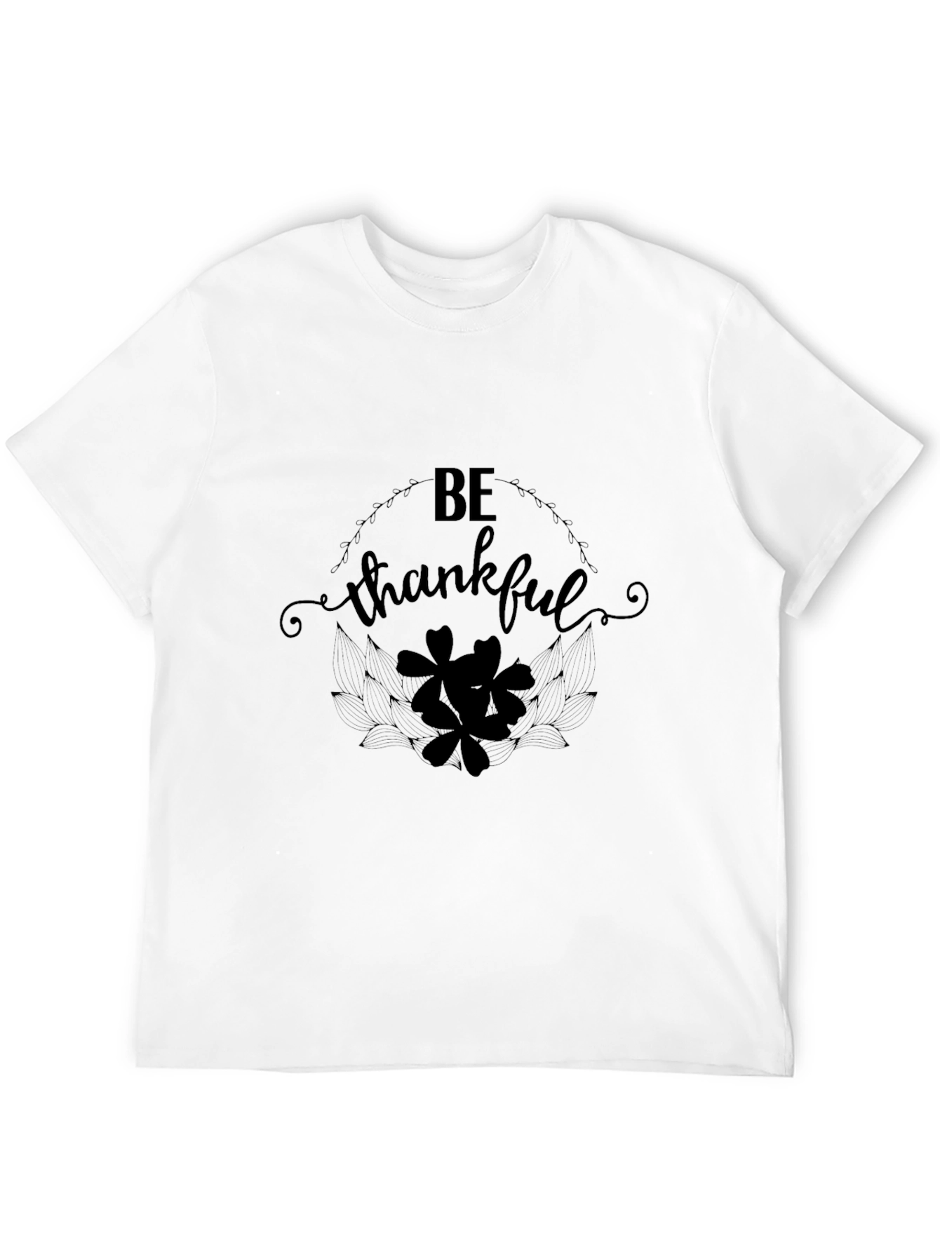 Be Thankful Black Graphic T-Shirt