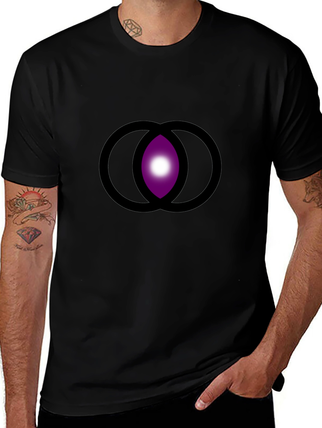 Abstract Eye Graphic Black T-Shirt