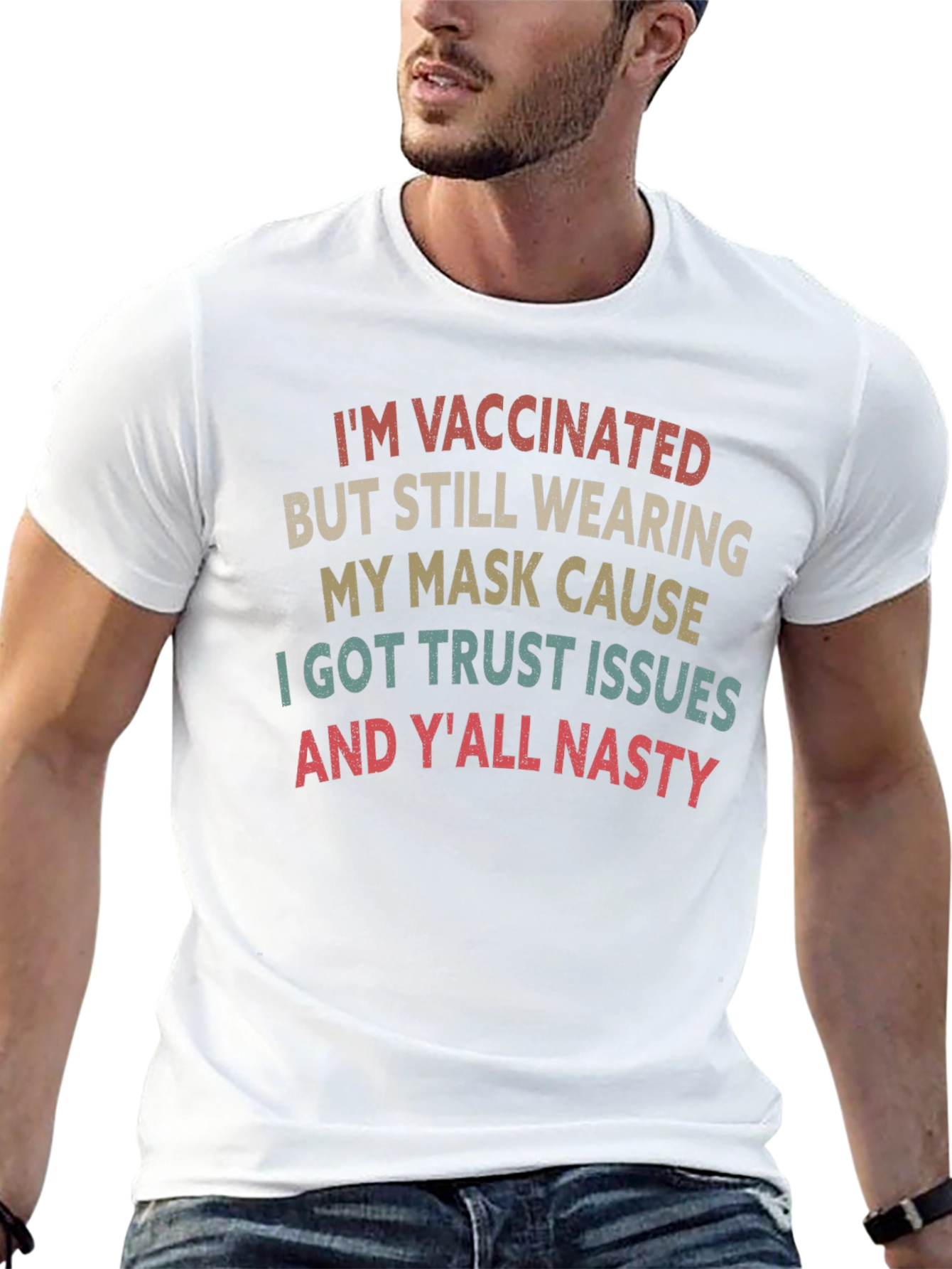 Vaccinated Mask Graphic T-Shirt