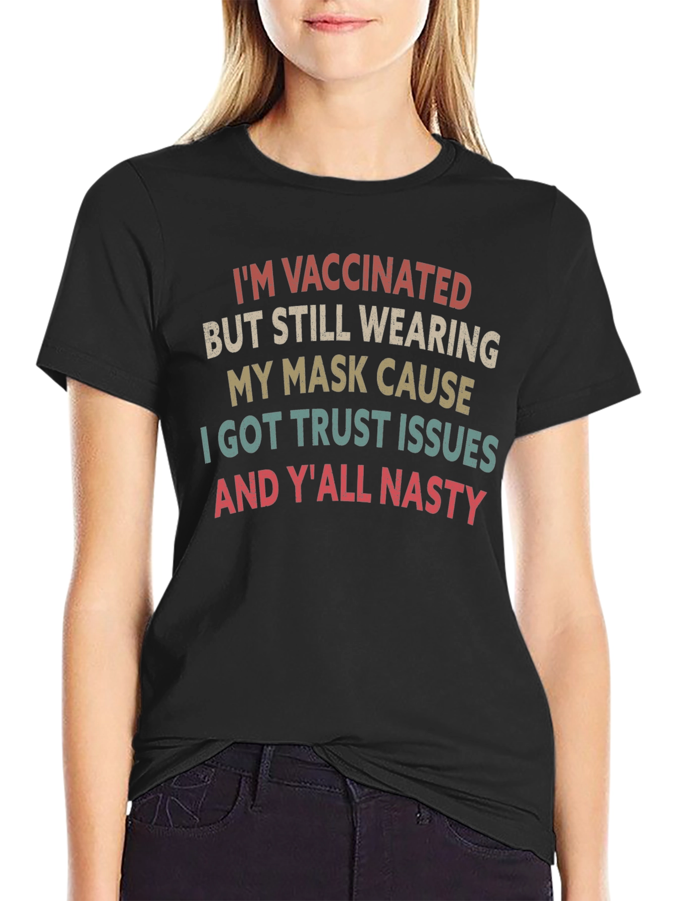 Vaccinated Mask Graphic T-Shirt