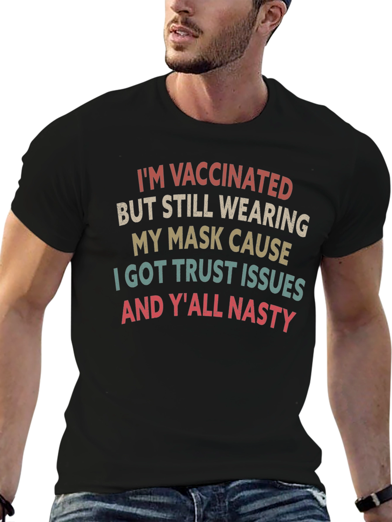 Vaccinated Mask Graphic T-Shirt